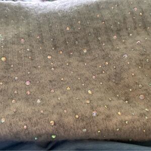 J. Crew women’s jeweled sweater, heather gray, soft sz XL